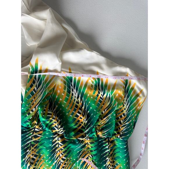 Calvin Klein one shoulder blouson dress palm leaves S - Picture 10 of 12